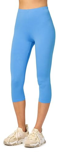 Merry Style Damen Leggings 3/4 Capri Leggings aus Viskose MS10-144 (Blau, S)