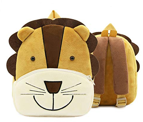 Children Toddler Preschool Backpack Plush Animal Cartoon Backpack Baby Kids School Satchel Travel Lunch Bags(Lion)
