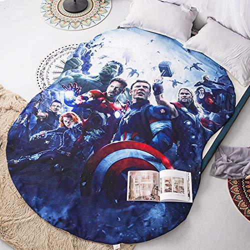 Lily&her friends- Marvel Avengers 3D Child Summer Quilt,Adult Polyester Feather Velvet Quilt for Single Double,Iron Man,Spiderman,Captain America,Kids Bedding