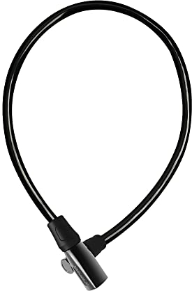 ABUS Kabelschloss 4408K - 65 cm langes Stahlkabel mit Kunststoffummantelung - Fahrradschloss mit ABUS-Sicherheitslevel 2 - Schwarz