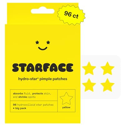 Starface World Hydro-Stars Big Pack, Hydrocolloid Pimple Patches, Absorb Fluid and Reduce Redness, Cute Star Shape, Cruelty-Free Skincare (96 Count)