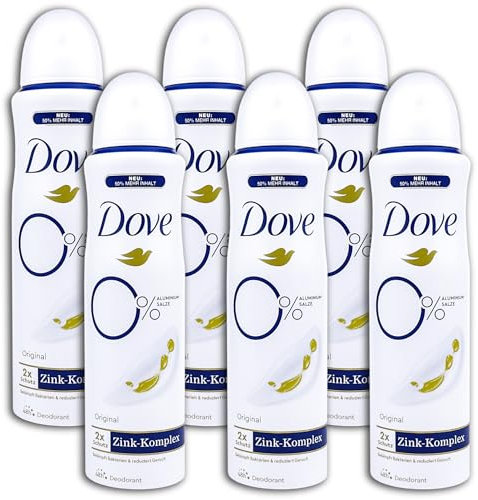 6 er Pack Dove Deospray Original mit Zink-Komplex 6 x 150 ml Deo Deodorant