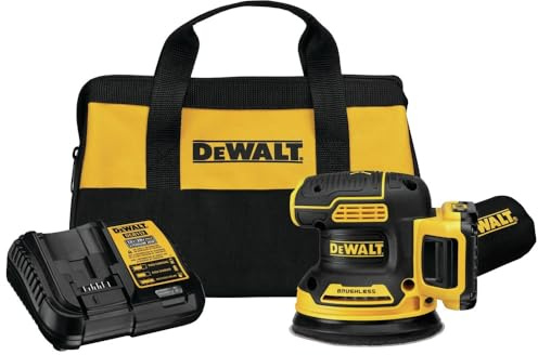 DEWALT DCW210D1R 20V MAX XR Brushless Variable Speed Lithium-Ion 5 in. Cordless Random Orbital Sander Kit (2 Ah) (Renewed)