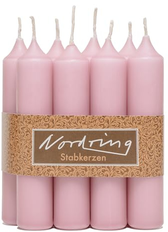 Nordring 8 bougies à tige de 2,2 x 11 cm - Rose antique