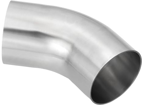 PATIKIL 45 Degree Bend Elbow, 3 1/2inch OD Sanitary Exhaust Pipe Elbow Intercooler Pipe Mandrel Elbow Connector Tube for Welding Brewery Equipment HVAC Stair Handrail, 1 Pcs