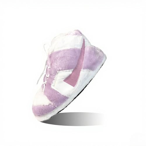 CK danuchan Sneaker Slippers Non Slip Sole Indoor House Plush Slippers Unisex Indoor Floor Cotton Shoes (Purple,5)