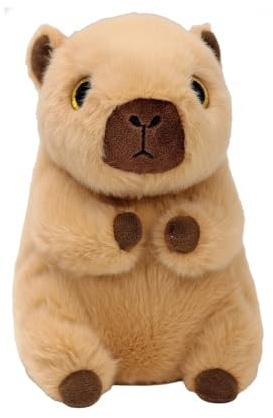 TY Beanie Boos - Lara the Capibara med stora gyllene ögon och glitter, plyschleksaken med glittrande stora ögon - 15 cm - T37391