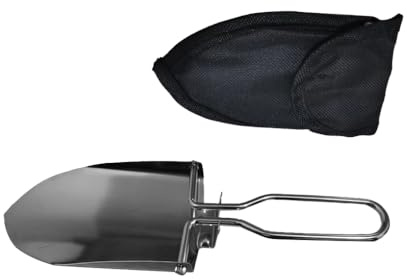 IOIUSKKU Pala in Acciaio Inossidabile Pieghevole sopravvive Compatto scavo Campeggio Multifunzione Sopravvivenza Vanga rimozione Giardino Escursionismo