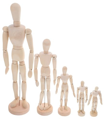 SEWACC 5 Pezzi Modello di Corpo Articolato Modello di Studio della Manichino Snodato Manichino per Pittura Snodabile