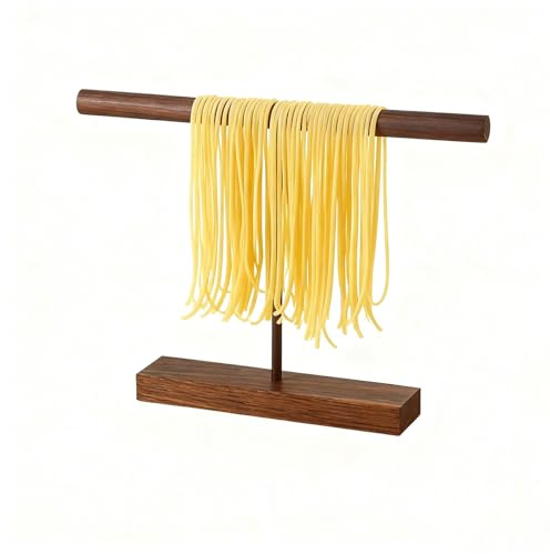 SQOYEI Stor Kapacitet Trä Pastaställ Hållbar återanvändbar, Pastatork för Färsk Hemlagad Spaghetti Pasta Torktumlare Kök(L)
