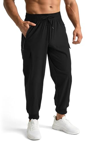 BSBUY Men Tracksuit Bottoms Lightweigt Jogging Trousers Water-Repellent Sweatpants Sports Trousers Gym Running Breathable Men's Joggers with Pockets Drawstring Design Dry Fit Golf Workout Pants(XL)