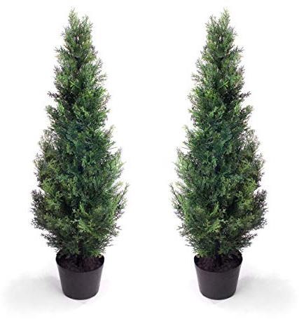 Best Artificial Pair of 3ft 90cm Conifer Pine Cypress Cedar Trees