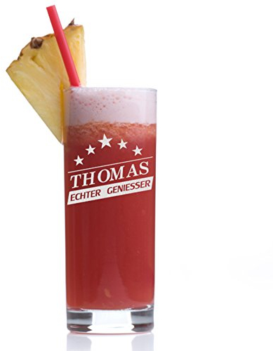 Wasserglas Longdrinkglas mit Gravur - Saftglas Barglas personalisiert mit Namen - Geschenk-Idee zum Geburtstag - Cocktail-Glas 485 ml