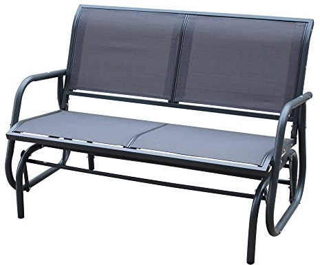 CHARLES BENTLEY Steel 2 Seater Rocking Bench - Grey