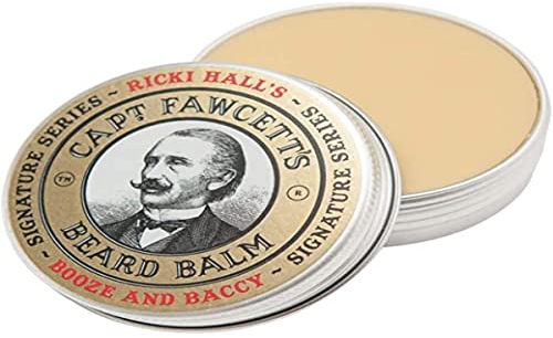 Captain Fawcett Ricki Hall’s Booze & Baccy Beard Balm 60ml – Premium Conditioning Beard Balm for Men – Enriched with Whiskey, Honey & Tobacco Notes for a Rich, Masculine Scent & Soft, Tamed Beard