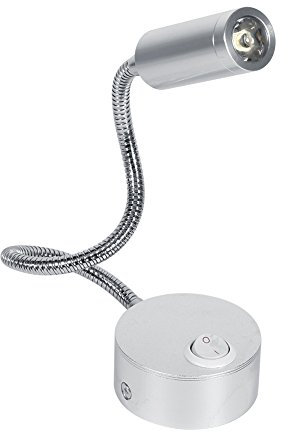 Led Lampe de Lit Lampe Lecture Liseuse Lampe de Travail Applique Murale avec Flexible Col de cygne lampe de chevet pour Bureau Domicile Studio Hôtels(6500K Blanc froid-1W)