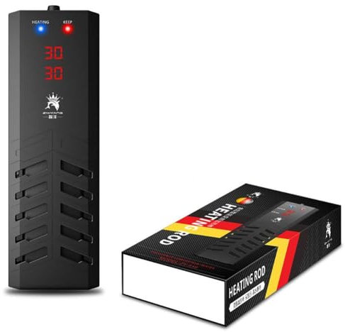 H&RB PTC Fish Tank Calentamiento De Barras, Sumergibles Acuario De Agua Termostato, Pantalla LED Calentador A Prueba De Explosiones, Protección De La Temperatura,300W