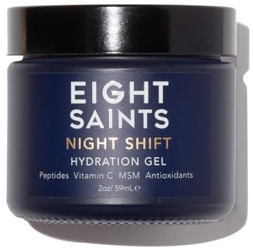 Eight Saints Night Shift Anti-Aging Gel Face Moisturizer, Natural and Organic Anti Wrinkle Night Cream Gel For Face To Reduce Fine Lines and Wrinkles, 2 Ounces
