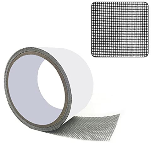 Window Net Anti-mosquito Mesh Sticky Wires Patch Repair Tape, Screen Window Door Mosquito Netting Patch Repair Tape for Broken Hole (Black)