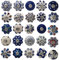 Ajuny Lot de 20 Boutons en Céramique Colorés Bleus pour Armoires de Cuisine Placards de Salle de Bain Commode Tiroirs Coffre Boutons Décoratifs en Poterie Faits à la main