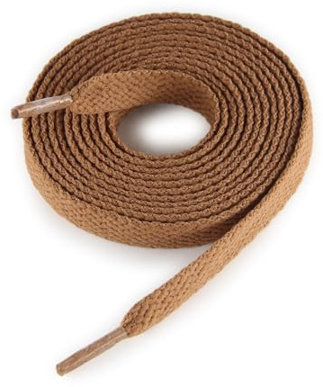 CCSOFTIME Flat Tan Shoe Laces for Trainers Converse Air Force 1,Light Brown Replacement Sneaker Laces for Sport Shoes,Casual Shoe,Wide 8mm Laces for Men Women Kids Adult,(1Pair-Tan-130cm)