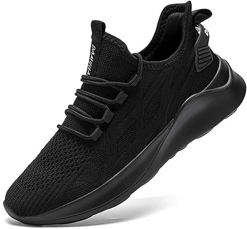 Oltyutc Womens Trainers Running Shoes Breathable Gym Sports Tennis Shoes Black Womens Size 5.5 UK(Label Size:39)