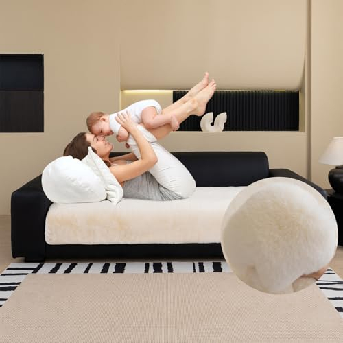 jianyana Sofa überzug Sofabezüge aus Samt Weich rutschfest Strapazierfähig Couchunterlage für 2 3 und 4 Sitzer Warm Atmungsaktiv Maschinenwaschbar für Ledersofa Bank Ecksofa Universal