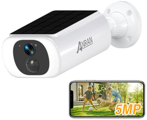 ANRAN 3K 5MP Caméra Surveillance WiFi Exterieure sans Fil Batterie, Panneau Solaire Intégré, Floodlight Caméra, éclairage Intelligent, Vision Nocturne Couleur, Alarme, Audio Bidirectionnel, C3 Max