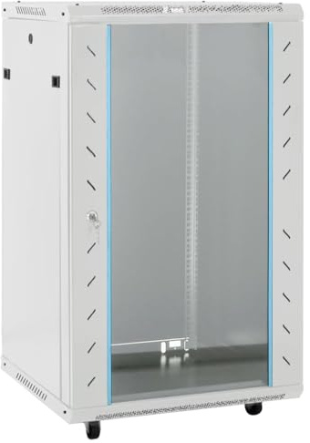 vidaXL Coffret de réseau 18U 19 IP20 Gris 60x60x100 cm, Coffret de réseau sur Pied, Armoire de données, Support de réseau