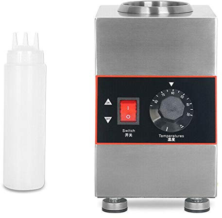 Scaldassalse elettrico in acciaio inox, 220 V, 30 °C – 85 °C, scalda salse al formaggio commerciale con bottiglia da spremere, 650 ml, distributore di salse elettrico, per cioccolato, caramello, Jam