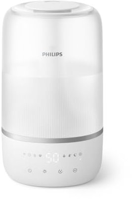 Philips Smart Humidifier - kompakt und dennoch leistungsstark mit himmelhohem Nebel, Aromatherapie, leise mit Schlafeinstellung und Nachtlicht, für (Schlaf-) Räume bis zu 38 m² (HU1509/00)