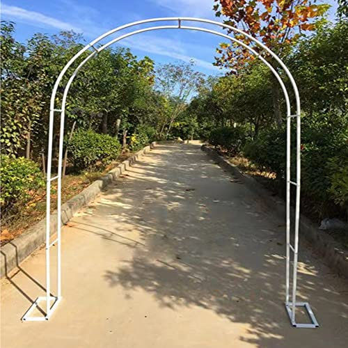 Arco de jardín de metal blanco para bodas y eventos, 180 x 220 x 25 cm, para plantas trepadoras y decoración de patio trasero
