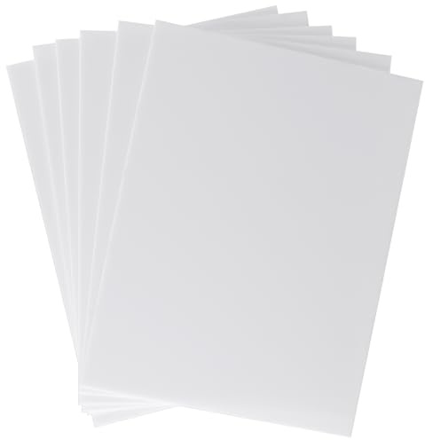 HEIYUET Lot de 6 plaques acryliques blanches - 400 x 300 x 3 mm - En plastique acrylique - Pour projets de bricolage, tableaux d'affichage, modélisme, artisanat