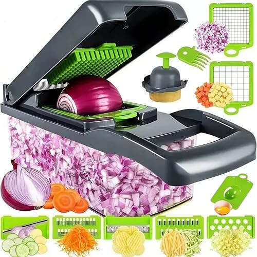 Vegetable Chopper, Multifunctional Onion Chopper, Mandoline Slicer & Dicer Cutter for Kitchen Food Chopper for Veggies, Potato, Carrot, Garlic, Salad Vegetable Slicer Kitchen Tools Gadgets