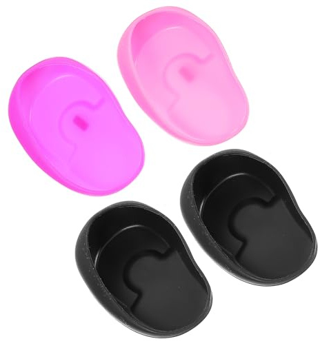 VILLCASE 4 Auditivos Reutilizables para Teñir el Cabello de Silicona Protección Oídos y Cómodos para Peluquería y Uso Profesional