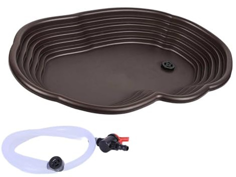 FLCPJGV Ciotola per L'acqua per Tartarughe, Ciotola per L'alimentazione Dei Rettili, Vasca per Il Bagno di Tartarughe, Gechi, Altri Animali, scarico del tubo