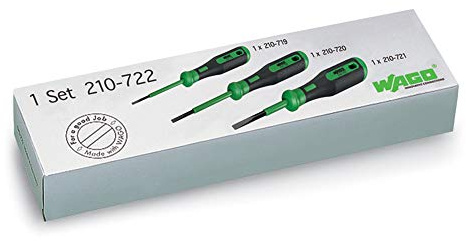 WAGO Betätigungswerkzeug-Set 210-722 | teilisolierter Schaft, Typ 1, Klinge (2,5 x 0,4) mm; Typ 2, Klinge (3,5 x 0,5) mm; Typ 3, Klinge (5,5 x 0,8) mm