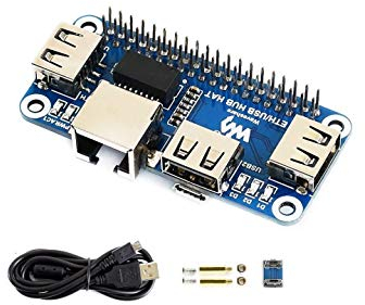 Ethernet/USB HUB HAT for Raspberry Pi 3 B+/3 B/2 B/Zero/Zero W/Zero WH/Zero 2 W Expansion Board, 1x RJ45 Ethernet Port,3X USB Ports Compatible with USB2.0/1.1