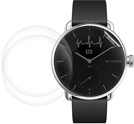 kwmobile 3x Protection écran compatible avec Withings Scanwatch 38mm - Set de film plastique transparent pour fitness tracker
