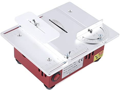 TRIEBAN Minisierra circular de mesa, 96 W, modelo DIY para trabajar la madera, pequeña sierra circular de mesa, 9200 / min, pequeña máquina de corte DIY modelo mini