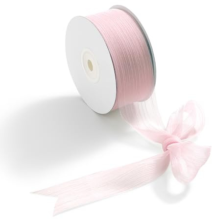 CHUQING Cinta de regalo rosa, cinta ancha de gasa para boda, cinta decorativa brillante para envolver regalos, lazos para el pelo, ramos de flores