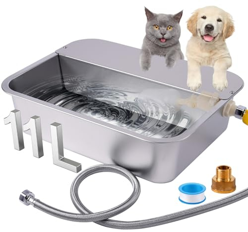 Abbeveratoio Automatico per Cani, Ciotola Per Cani In Acciaio Inox Da 11 Litri, Abbeveratoio per Animali Domestici, Distributore Automatico di Acqua per cucciolo di Grossa Taglia Polli Bovini Pecore