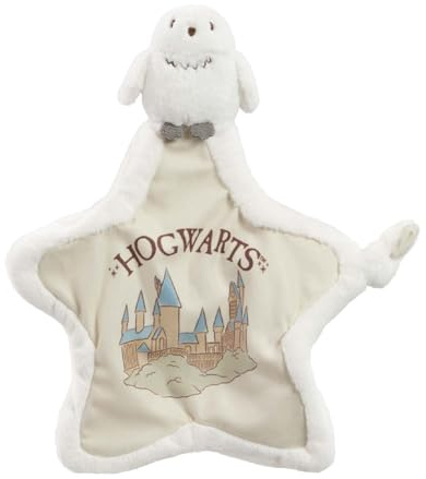 Rainbow Designs Harry Potter Hedwig Comfort - Edredón de felpa suave para recién nacido con diseño de búho nevado, manta de bebé en forma de estrella con ilustración de Hogwarts y esquina anudada para