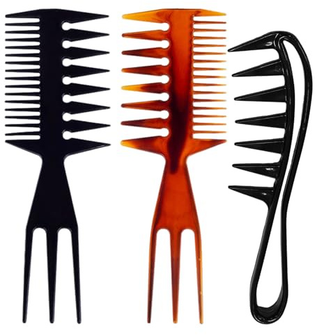 Peine De Dientes Anchos De 3 Uds, Peine Tres En Uno, Peine De Estilismo Para Hombres, Herramientas Simples Para El Cabello, Herramientas De Estilismo Unisex