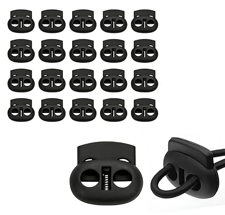 20pcs Hebilla de Cordón de Doble Agujero de, Hebilla de Cordón de Resorte, Hebilla de Cordón de Chaqueta, Adecuada Para Cordones de Zapatos, Ropa