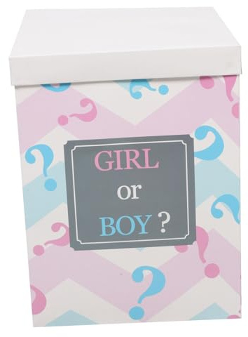 TOPPERFUN Boîte De Révélation De Pour Baby Shower 40X30X30Cm Boîte En Papier Pliable Pour Ballons Garçon Ou Fille Décoration De Fête Facile À Assembler