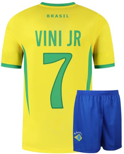 Brasilien Fotbollströja Hem Vini JR. - Barn och Vuxna - Pojkar - Fotbollsutrustning - Fotbollspresenter - Sport-T-shirt - Sportkläder