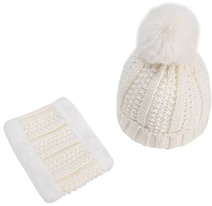 TOVINANNA Gorro De Lana para Niño Niña con Bufanda Sombrero De Invierno para Bebés Diseño y para y Invierno