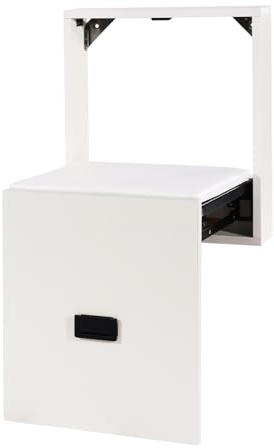 Mejiaren Silla plegable montada en la pared, taburete de cambio de zapatos, taburete de pared que ahorra espacio para balcón y entrada, silla plegable oculta, 150 kg, fácil instalación (blanco)