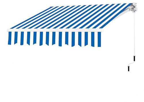 Tenda da sole retrattile per patio, 4 x 1,5 m, 4 x 2 m, 4 x 2,5 m, regolabile, impermeabile, resistente ai raggi UV, per esterni per giardino e terrazza, design manuale con braccio articolato